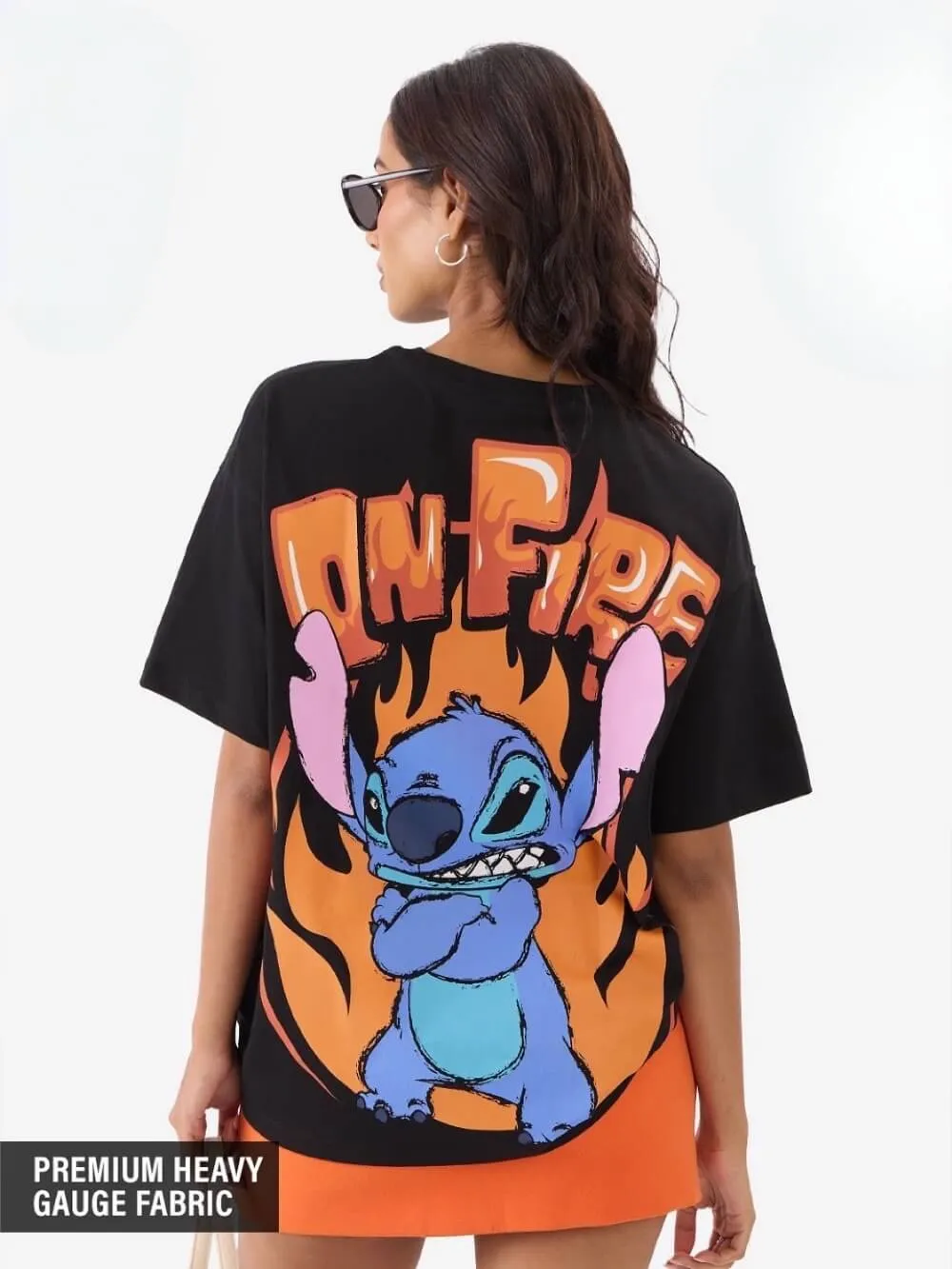 Disney Stitch Cute Animal Printed Cheap Price Premium Quality Womens Drop Shoulder T shirt Legacy Boutiques Bangladesh