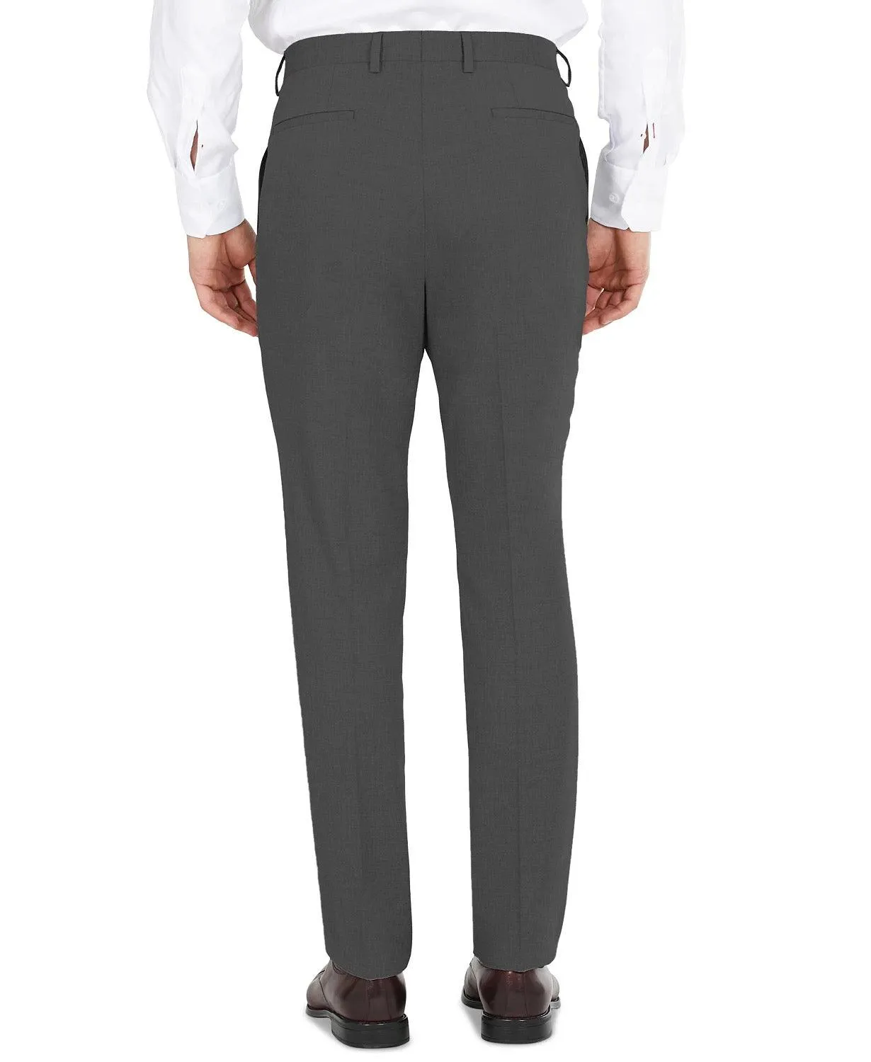 Dkny Mens Modern fit Dress Pants 30 / 30 Grey Solid Stretch