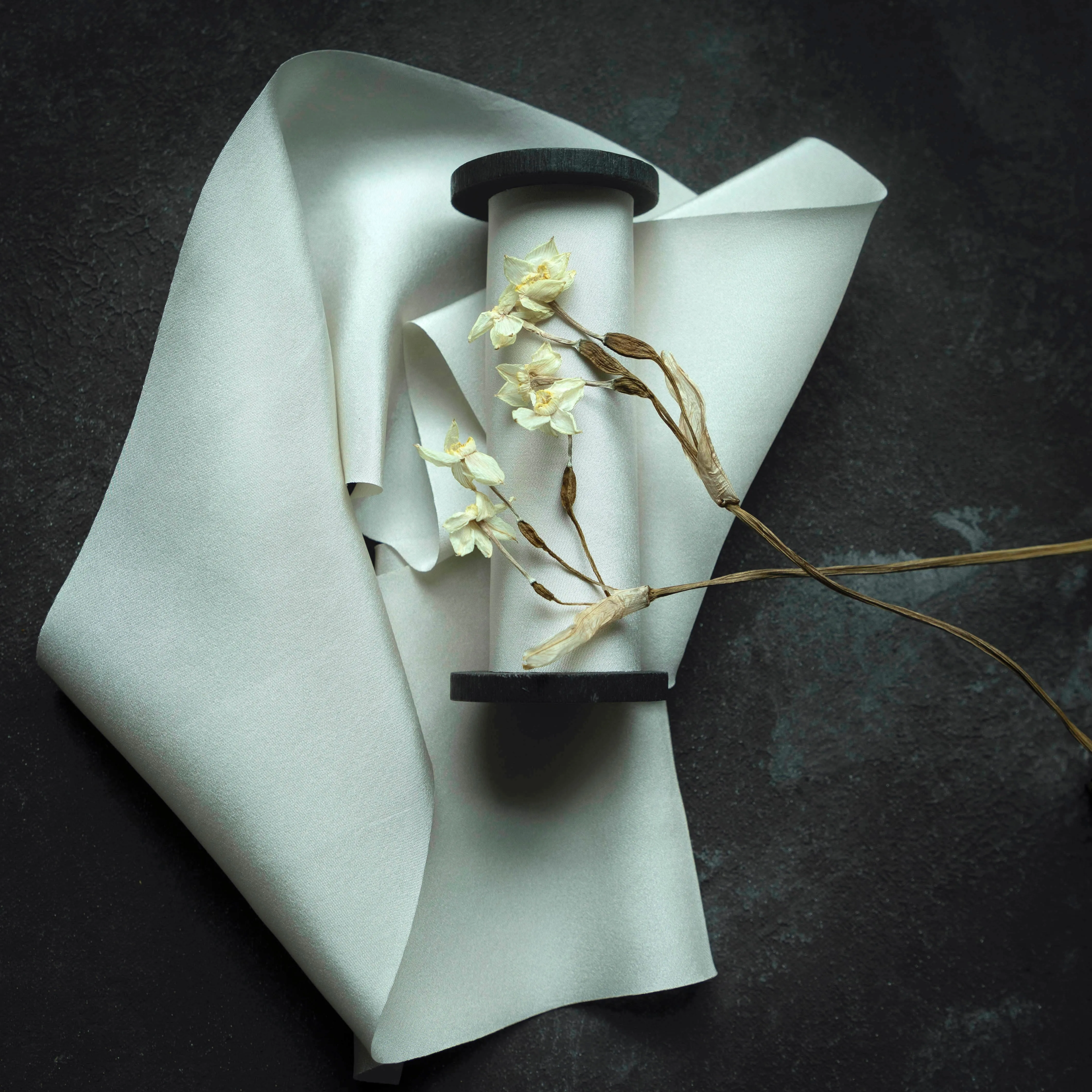 Dove Gray Silk Ribbon