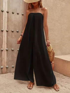 Elegant Strapless Wide Leg Jumpsuit - By Lustmia