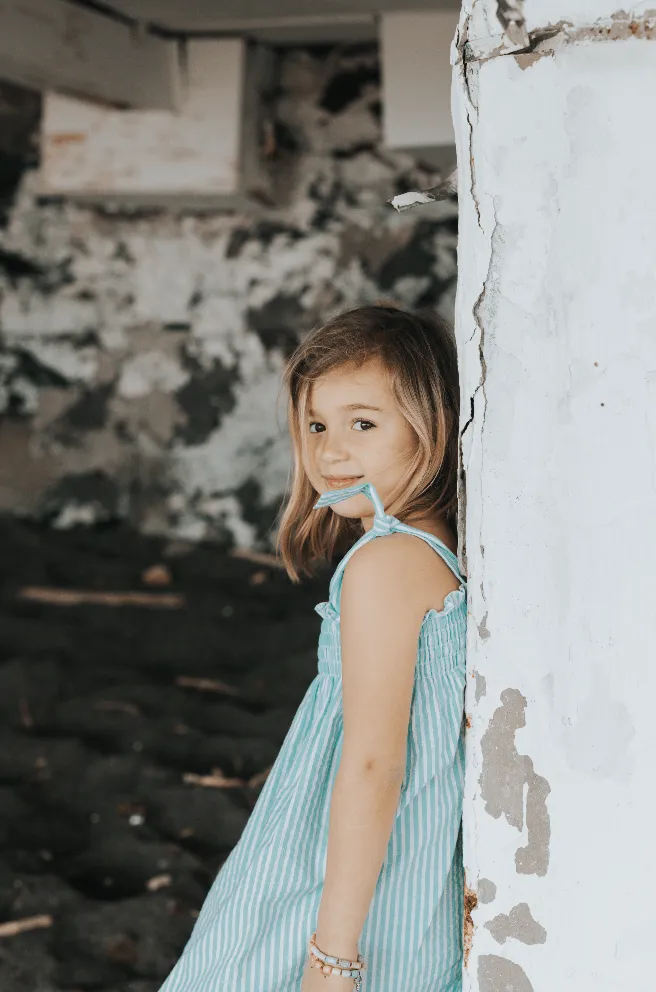 Emma Dress - Water Green Stripes
