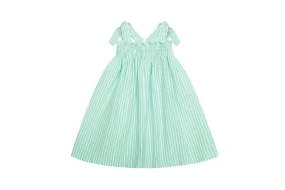 Emma Dress - Water Green Stripes