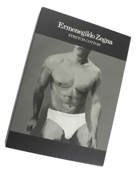 Ermenegildo Zegna Underwear White Stretch Cotton Midi Brief XXL SALE