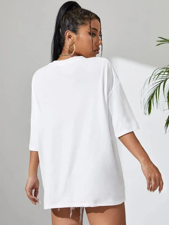 EXPECT NO MERCY Graphic Printed Womens Drop Shoulder T-shirt Legacy Boutiques Bangladesh