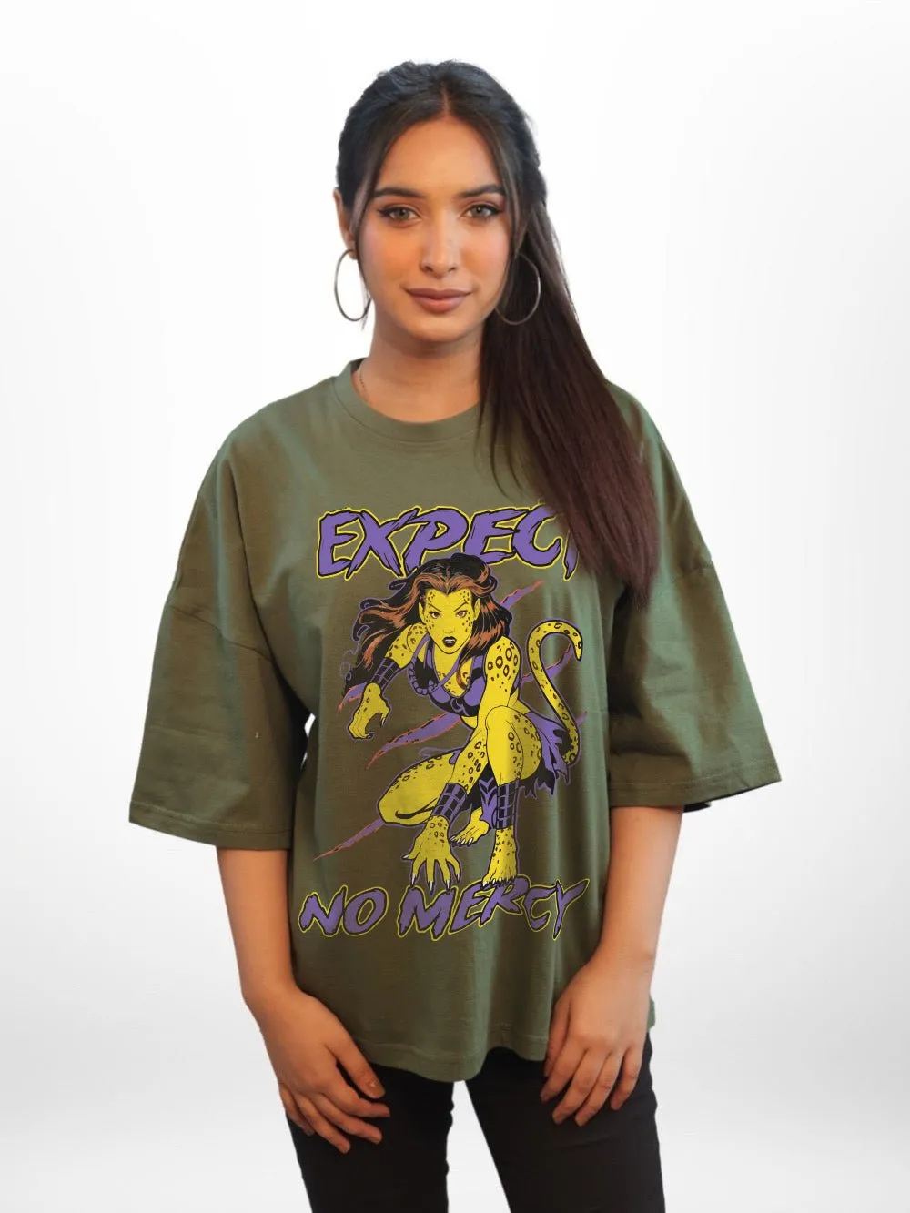 EXPECT NO MERCY Graphic Printed Womens Drop Shoulder T-shirt Legacy Boutiques Bangladesh