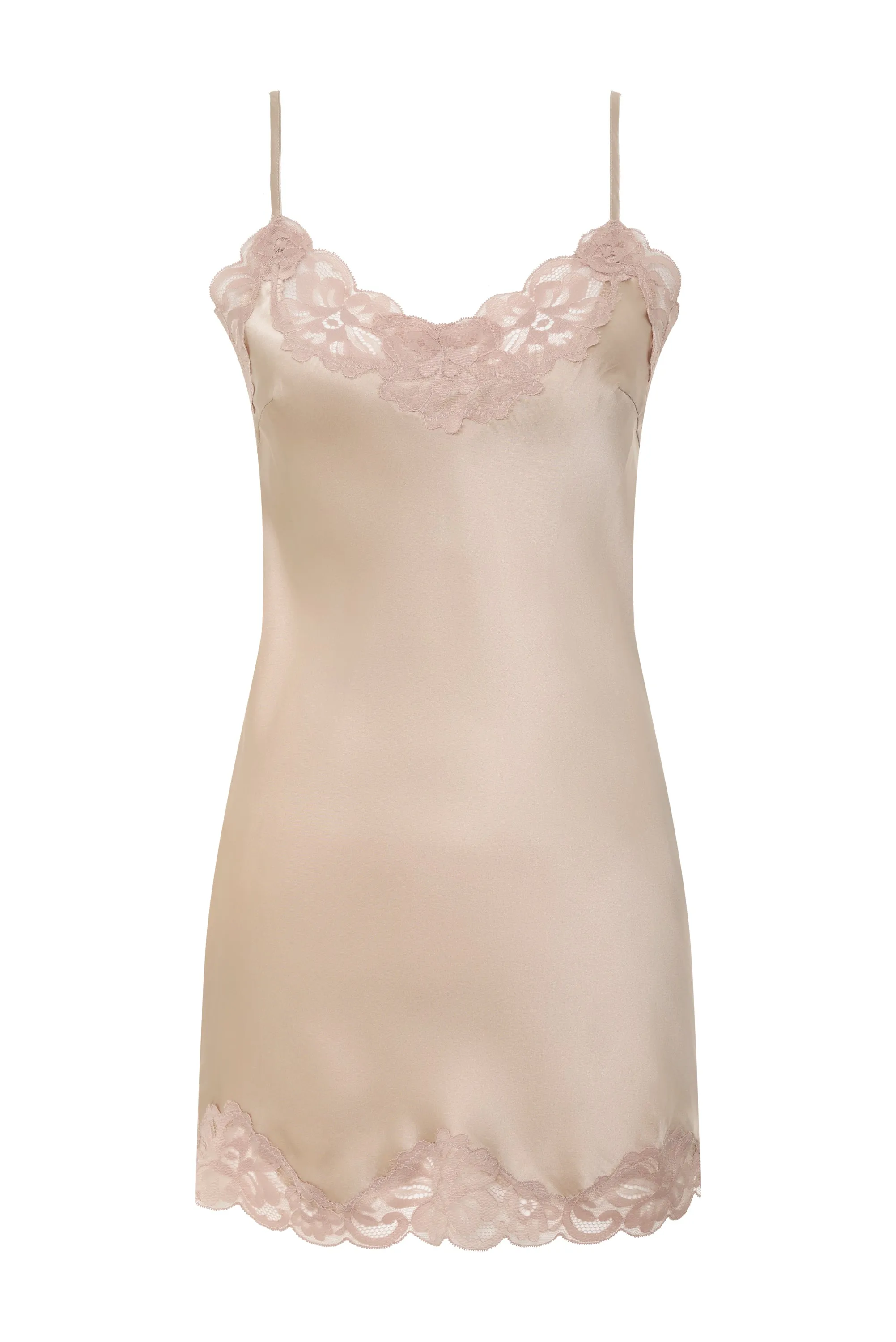 Floral Lace Silk Tunic Tobacco