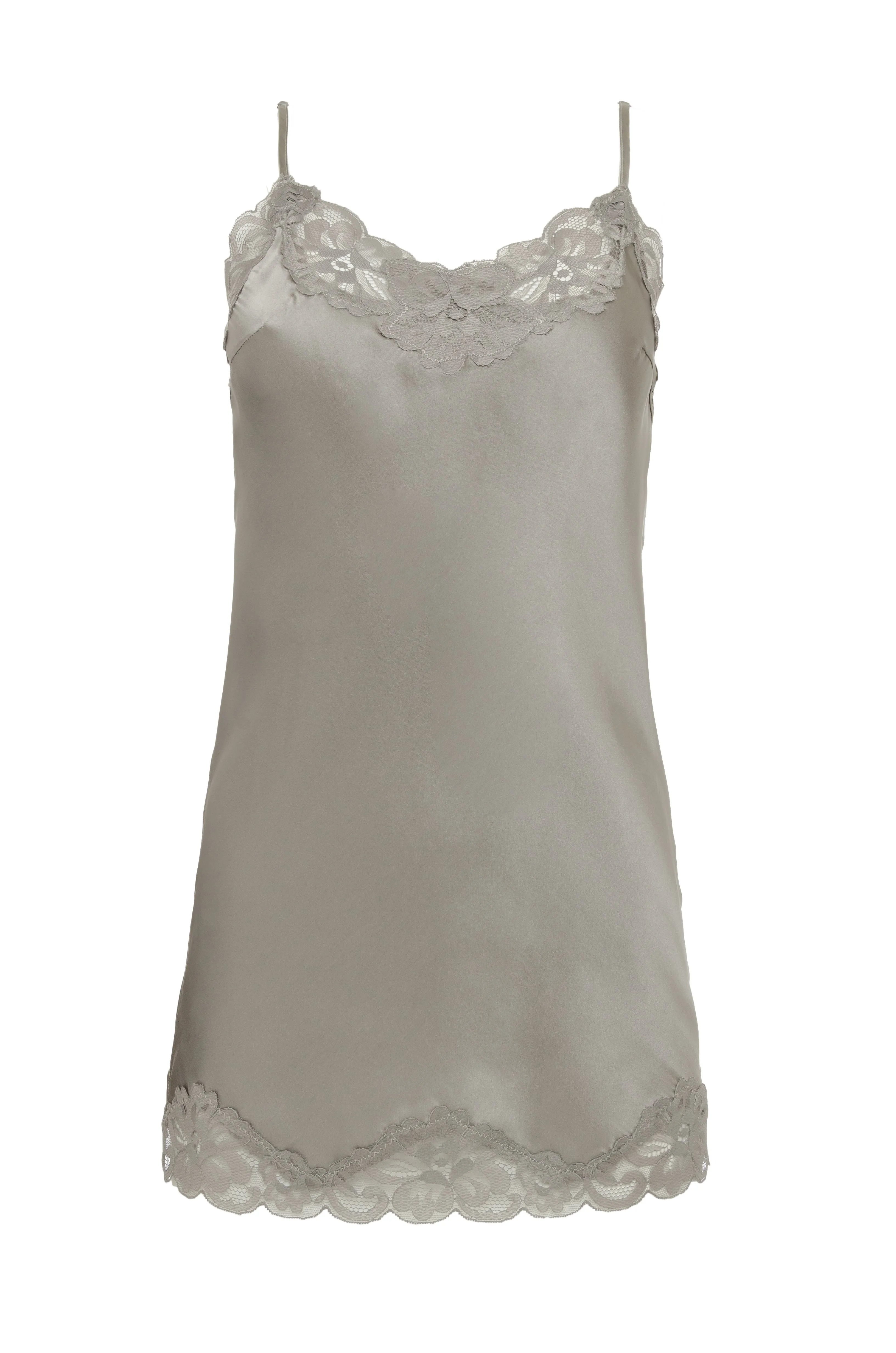 Floral Lace Silk Tunic Tobacco