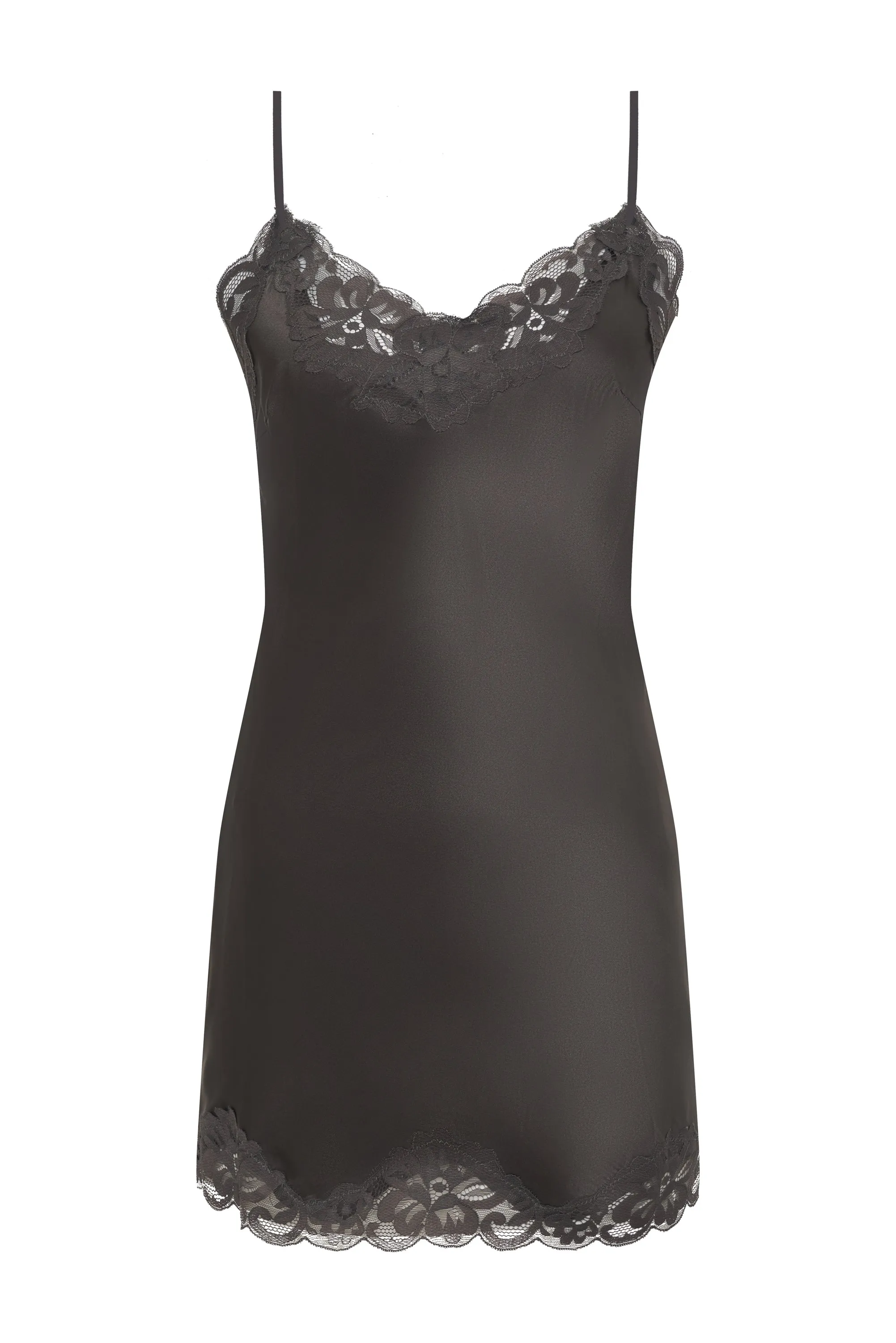 Floral Lace Silk Tunic Tobacco
