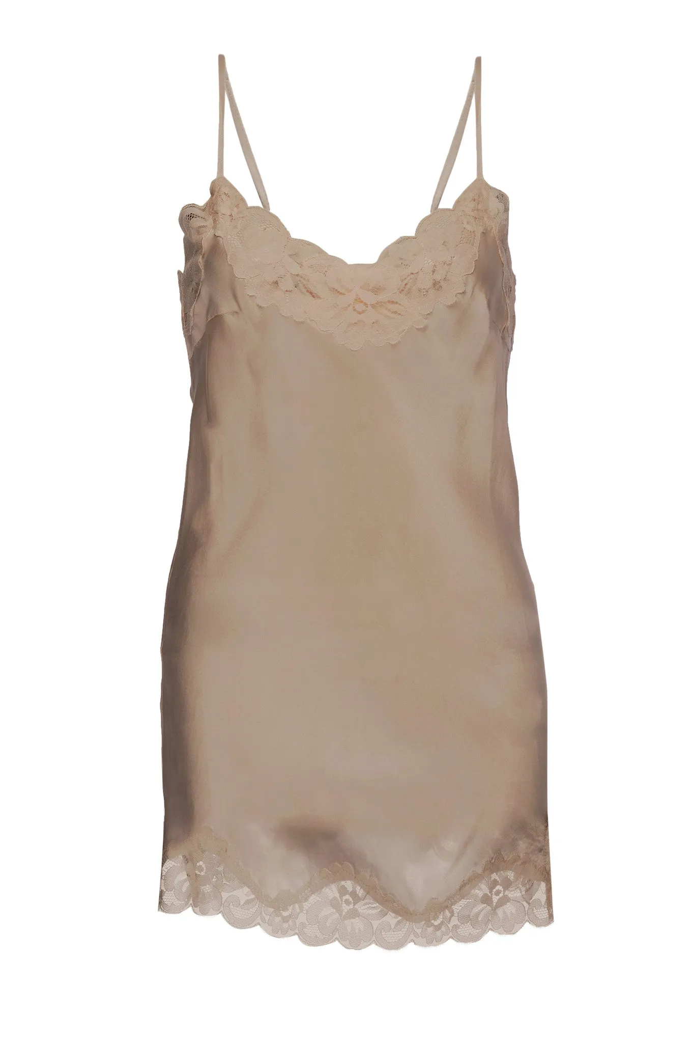 Floral Lace Silk Tunic Tobacco