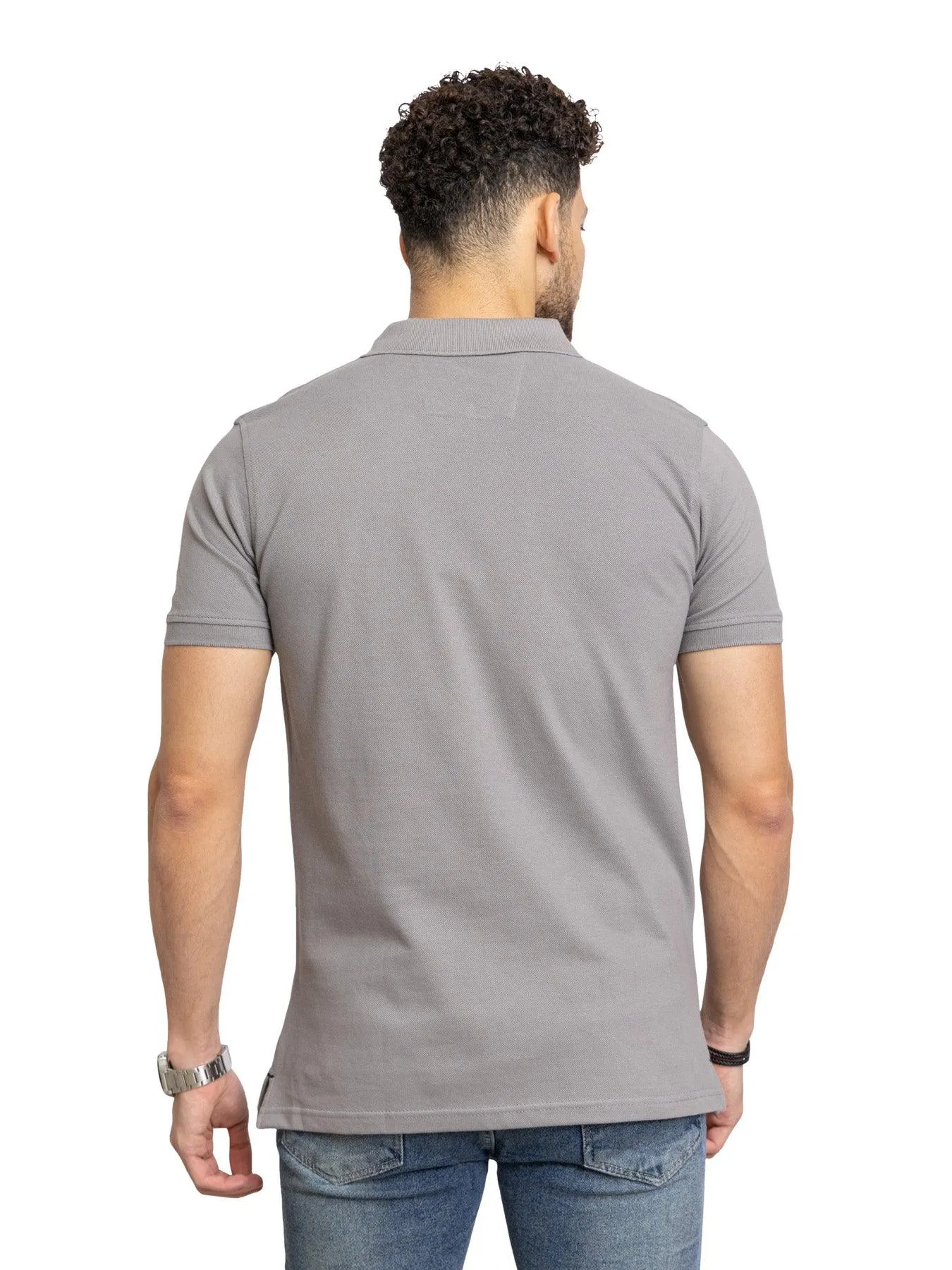 Forest Grey Zipper Polo