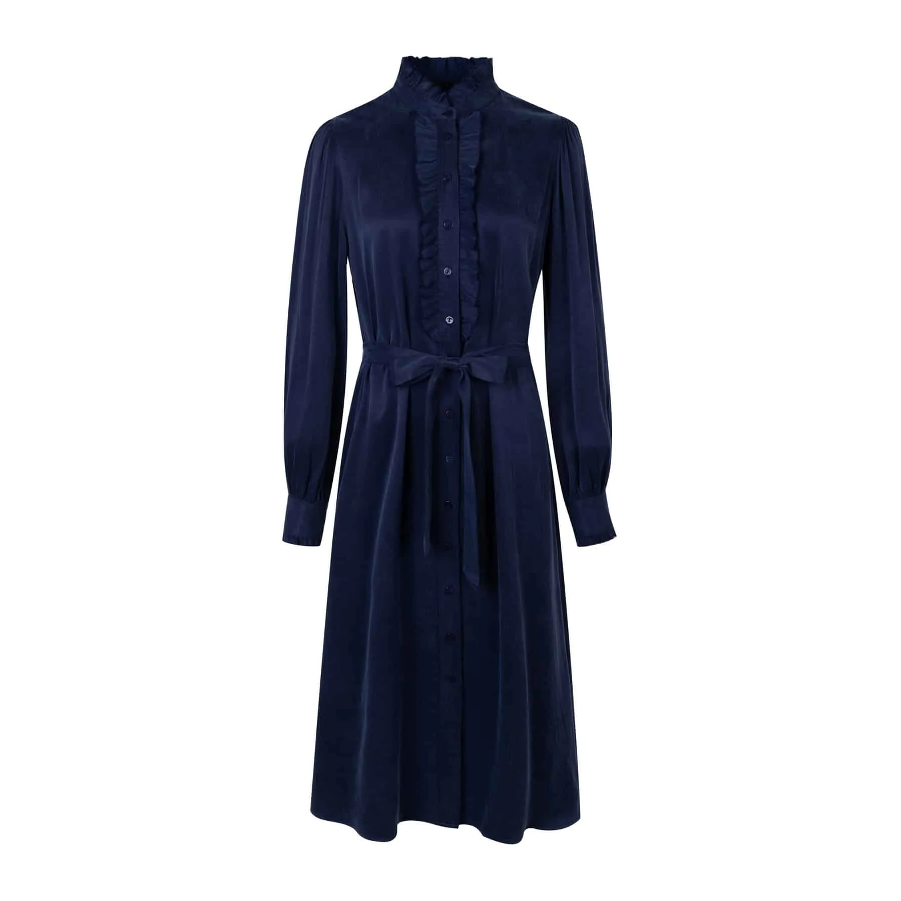 GDS Lia Ruffle Cupro Dress | Navy