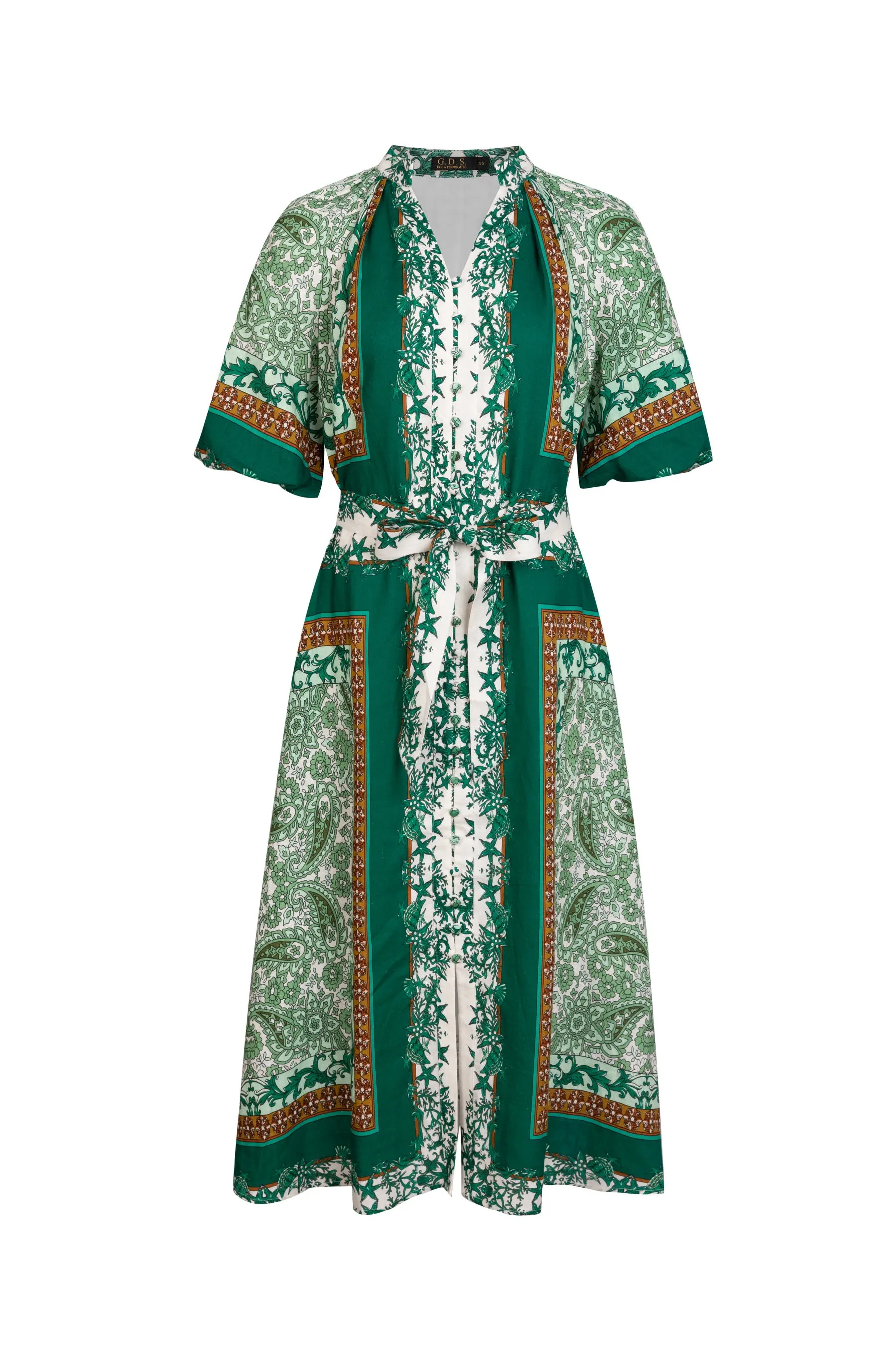 GDS Oceane Linen Long Dress | Green