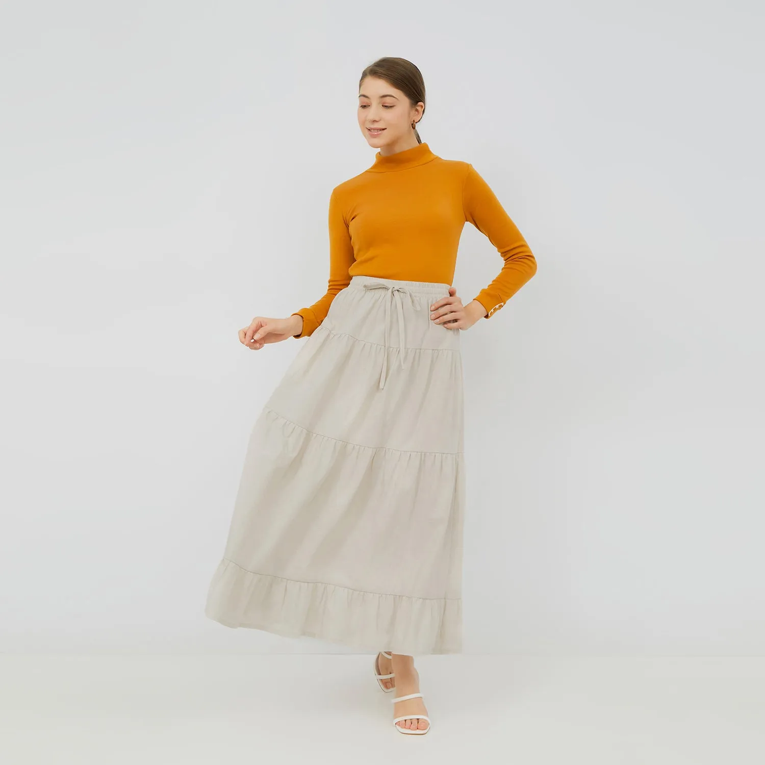 GRAPHIS Four Tiered Maxi Skirt