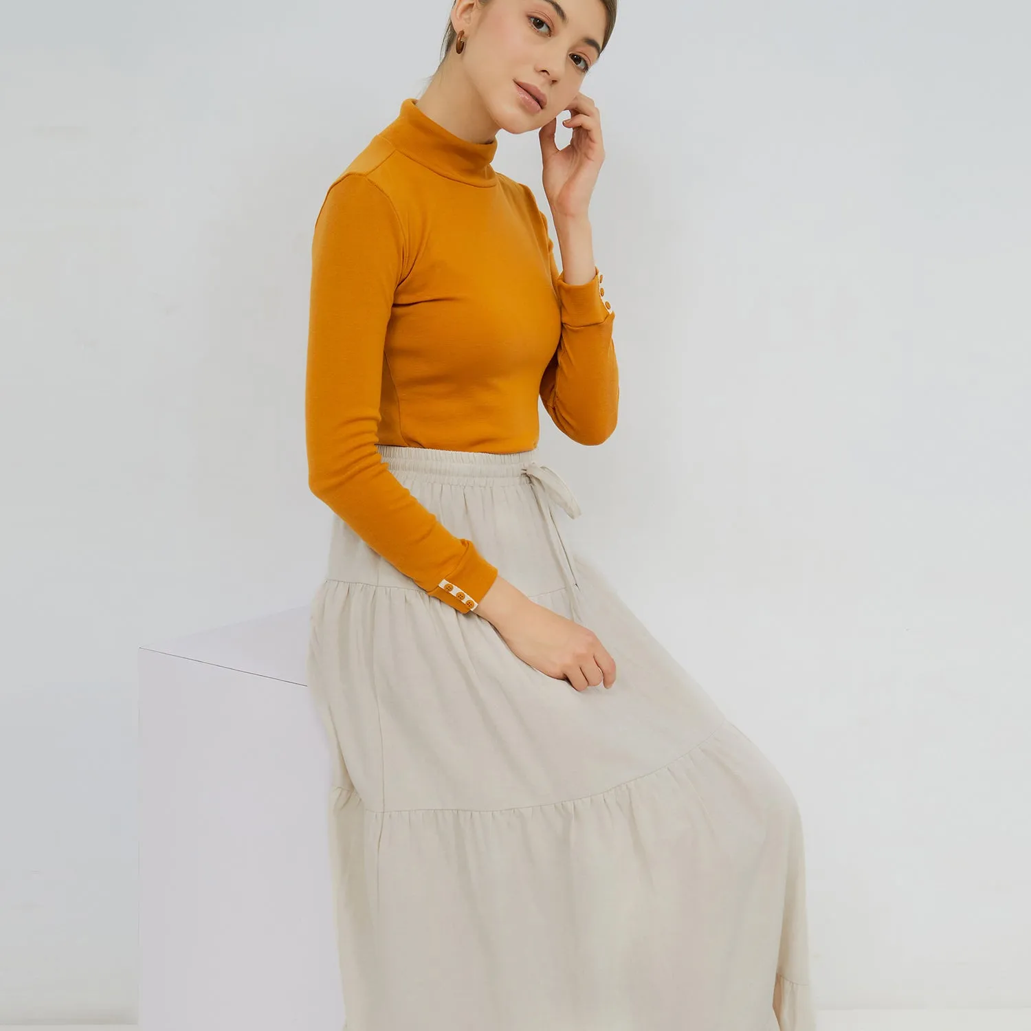 GRAPHIS Four Tiered Maxi Skirt