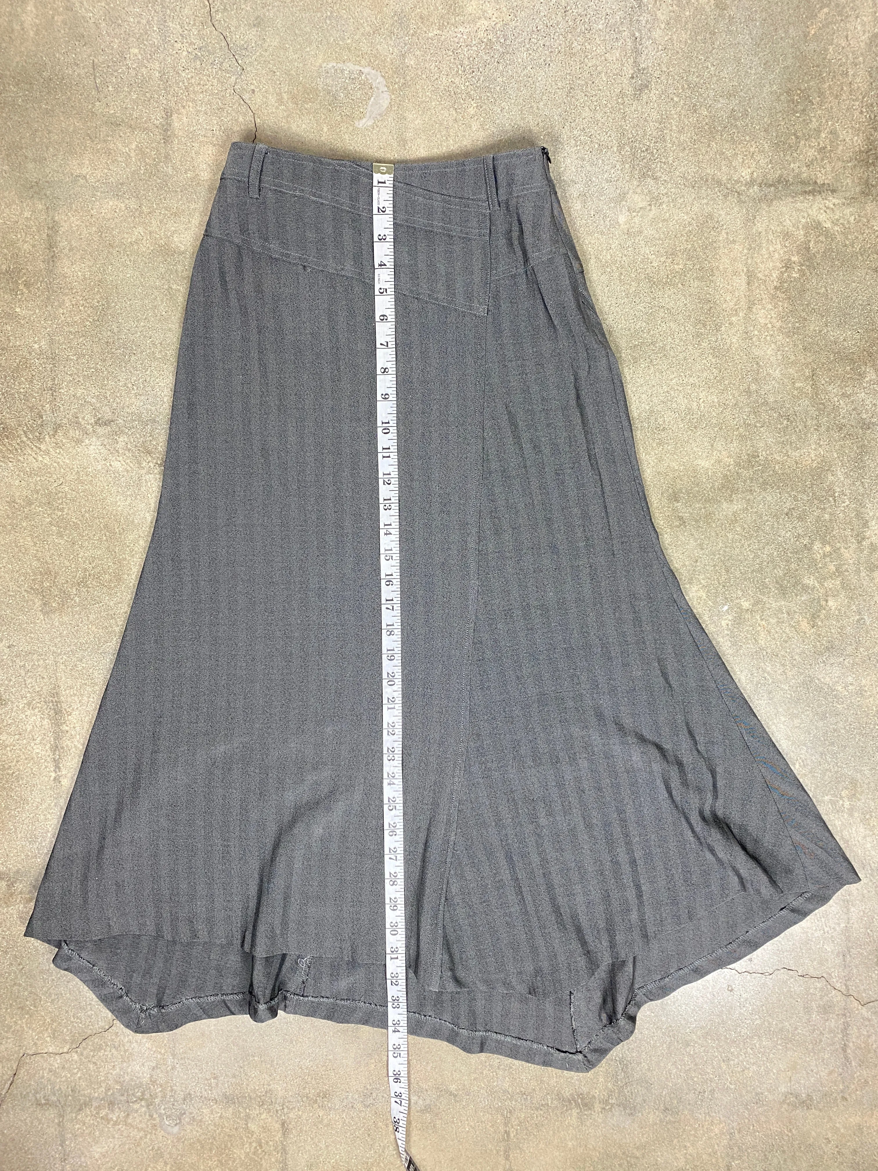 Gray Pinstripe Midi Skirt