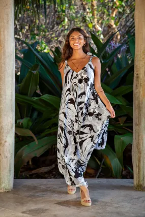 Gypsy Jumpsuit in Premium Black and White Abstract