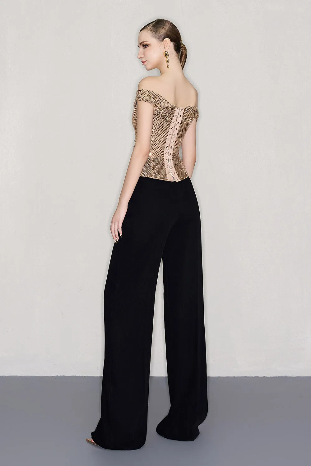 Hadlee Bodycon Off-Shoulder Mesh Top