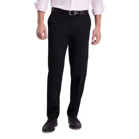 Haggar Mens Straight fit Dress Pants 32 / 32 Black Solid Stretch