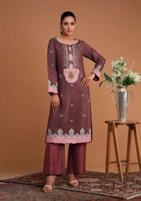 Hand Embroidered Floral Shirt with Sequins Accent
