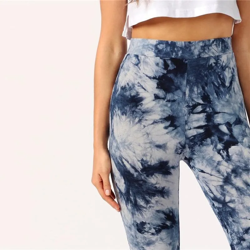 High Waist Dye Flare Pants