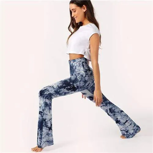 High Waist Dye Flare Pants