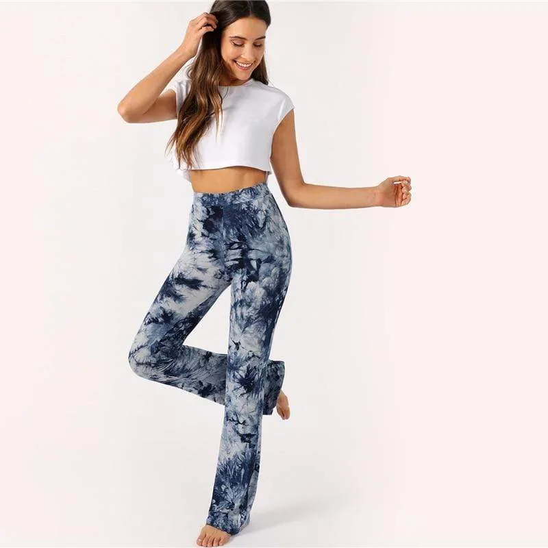High Waist Dye Flare Pants