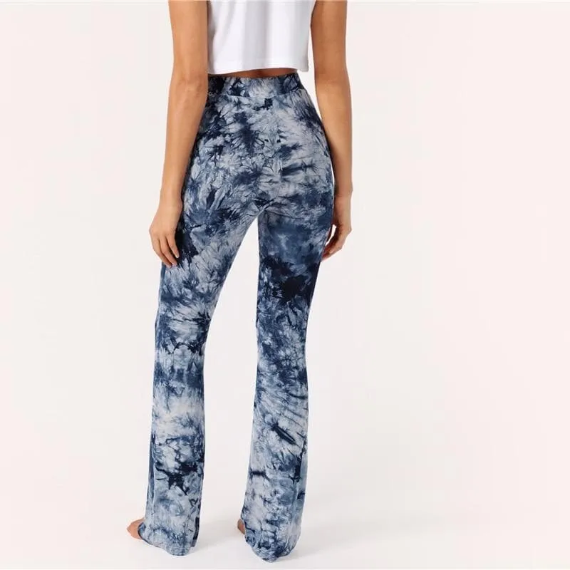 High Waist Dye Flare Pants