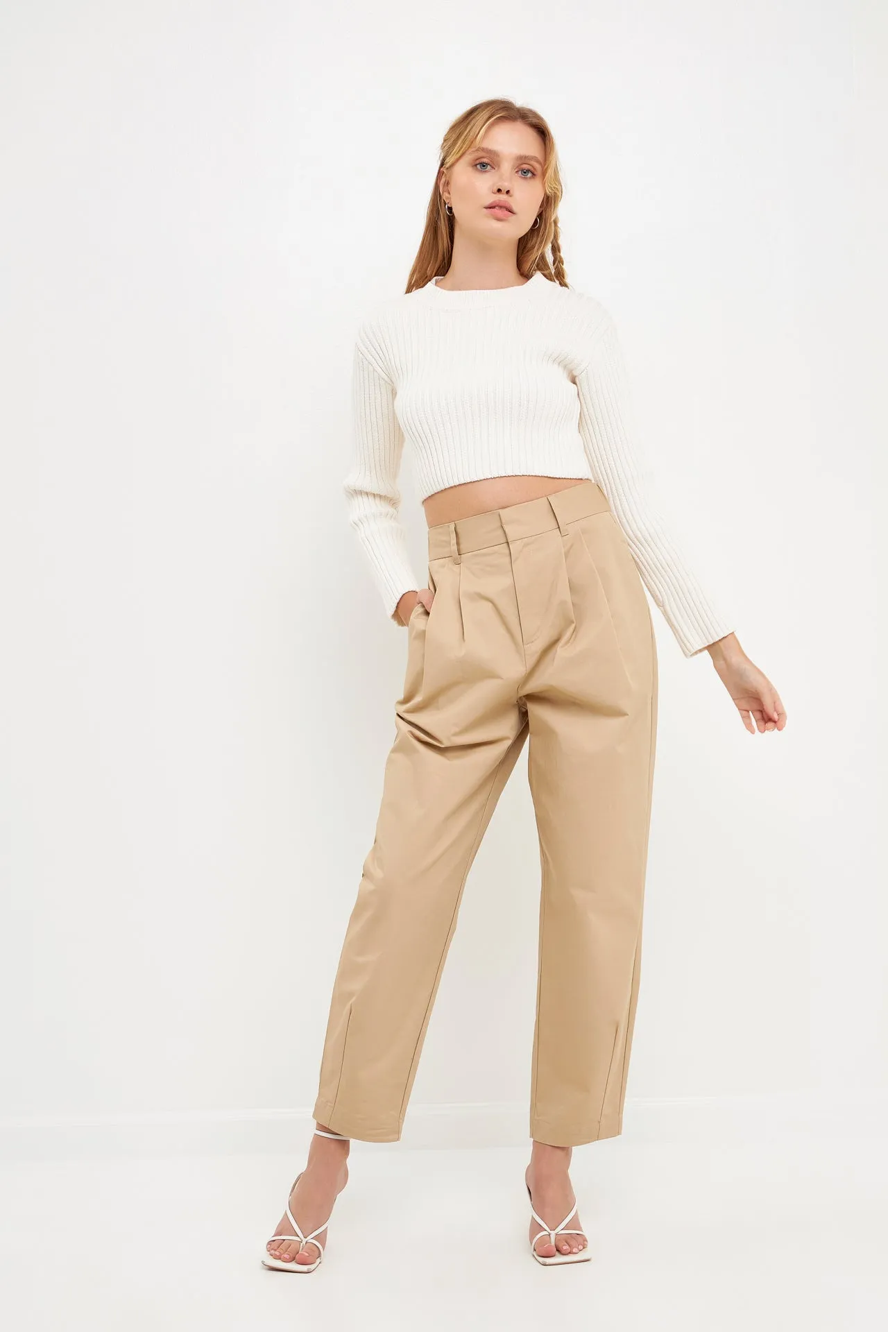 High Waist Pleated Trouser