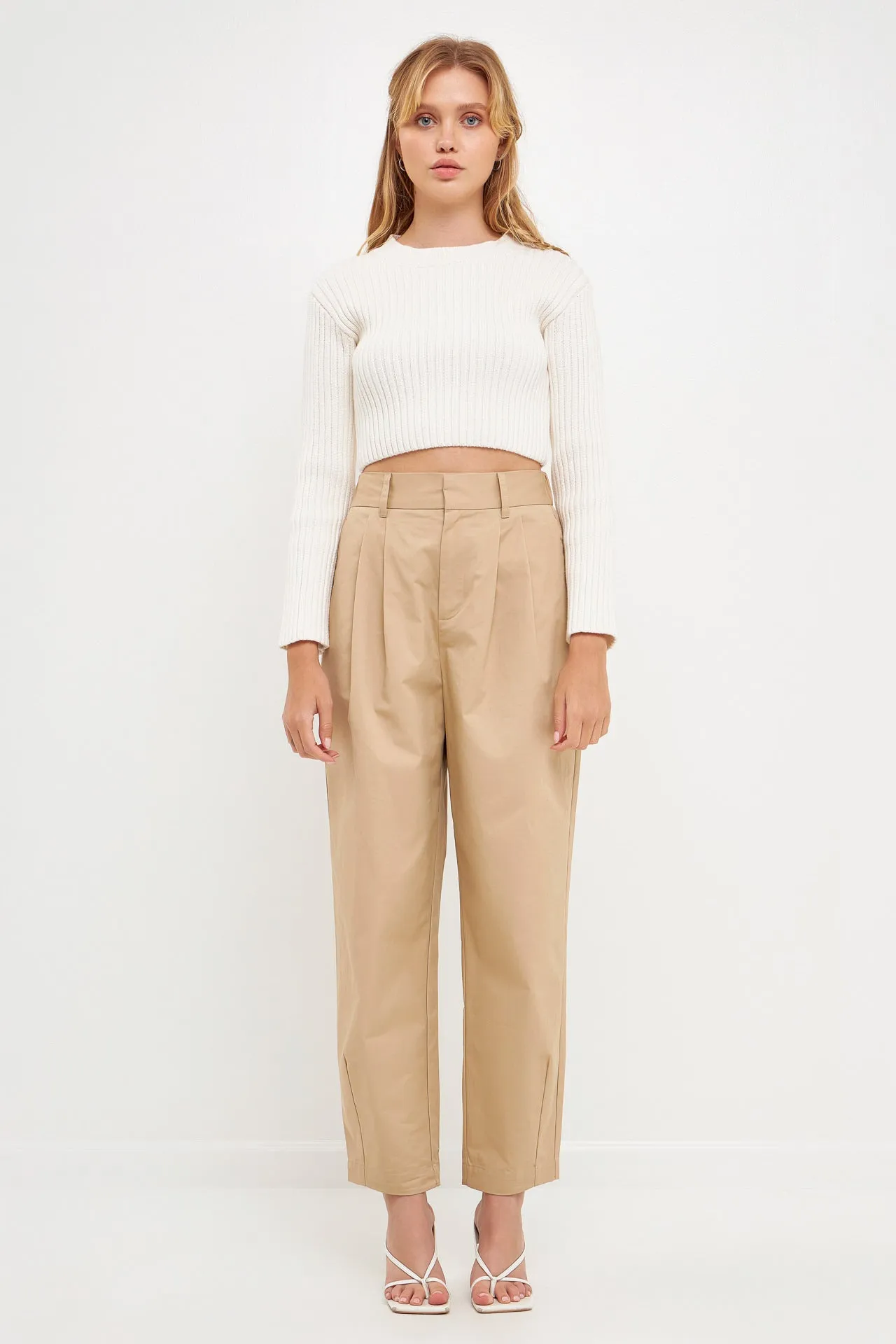 High Waist Pleated Trouser