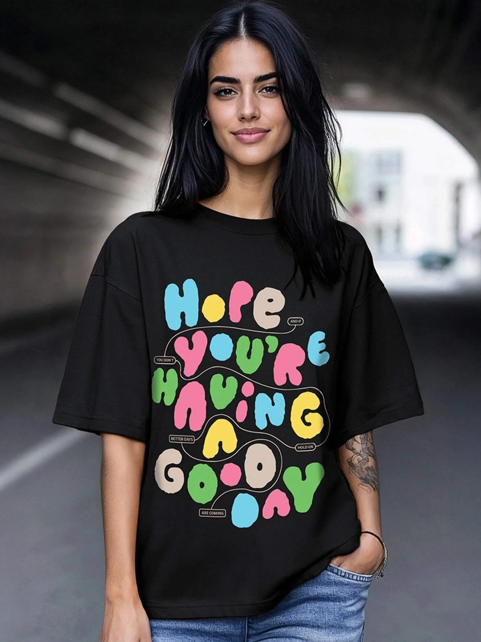 Hope You're Having A Good Day High Quality Womens Drop Shoulder Tshirt In Lowest Price Only In Dhaka