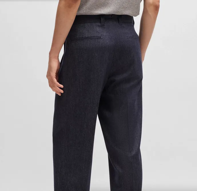Hugo Boss Mens Relaxed Fit Dress Pants Pants 32 x 37 Blue