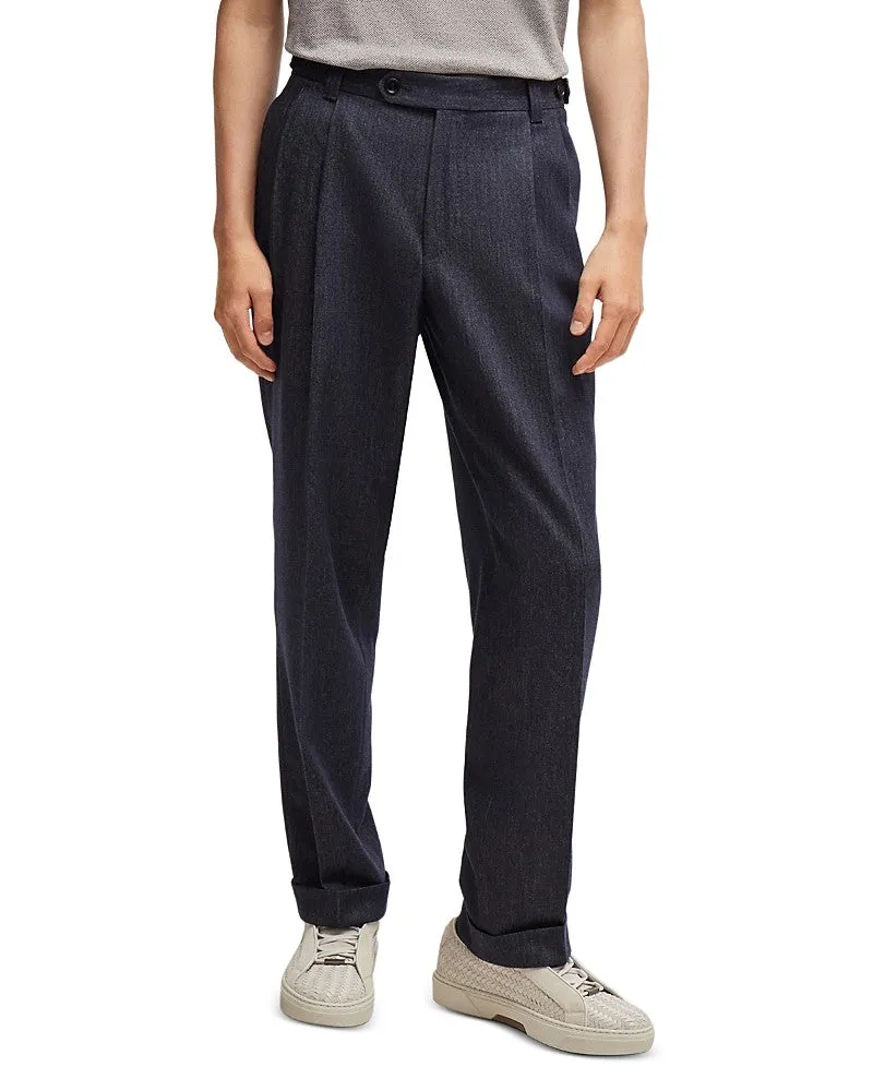 Hugo Boss Mens Relaxed Fit Dress Pants Pants 38 x 38 Blue