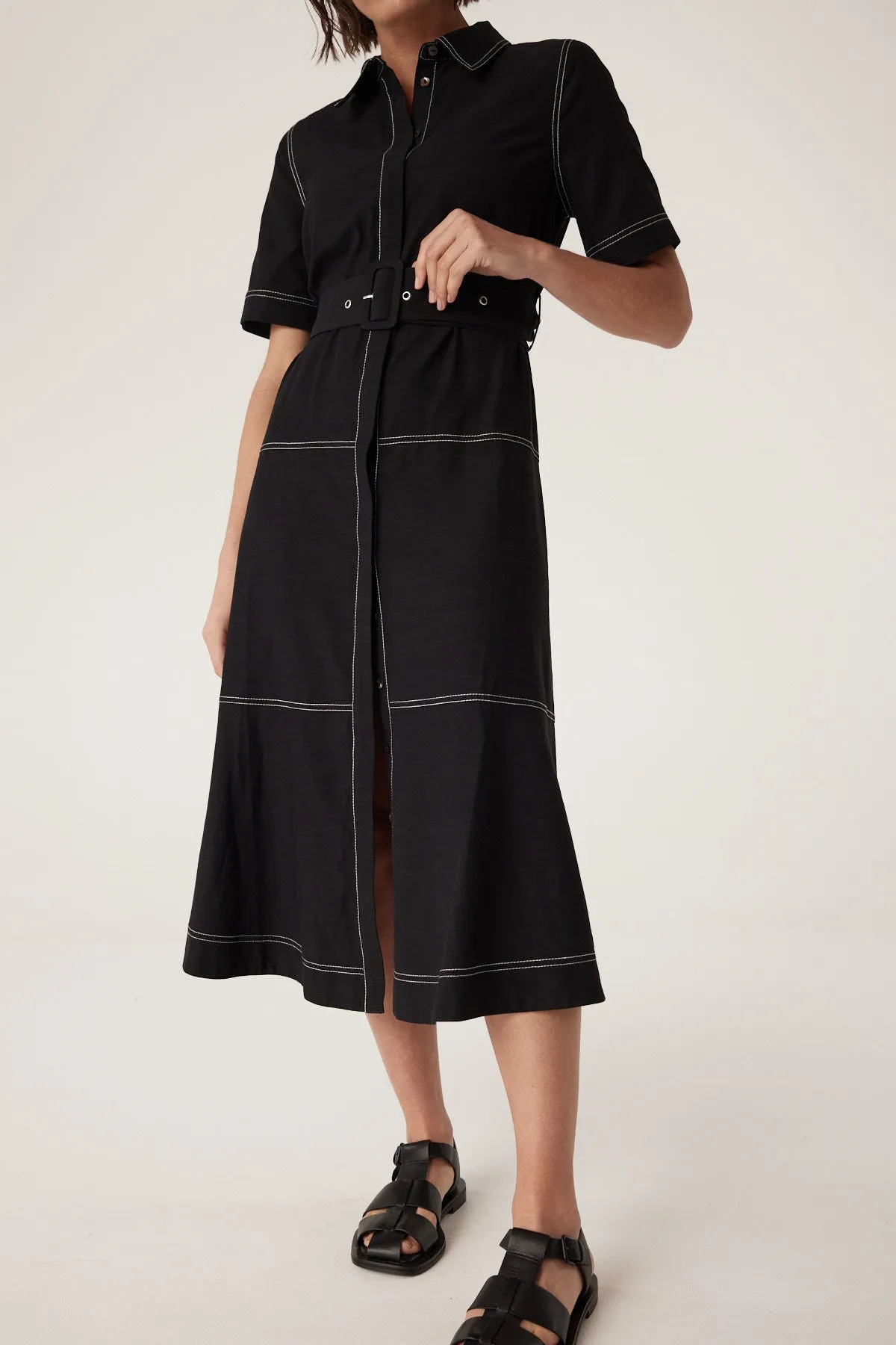 Isla Shirt Dress - Black