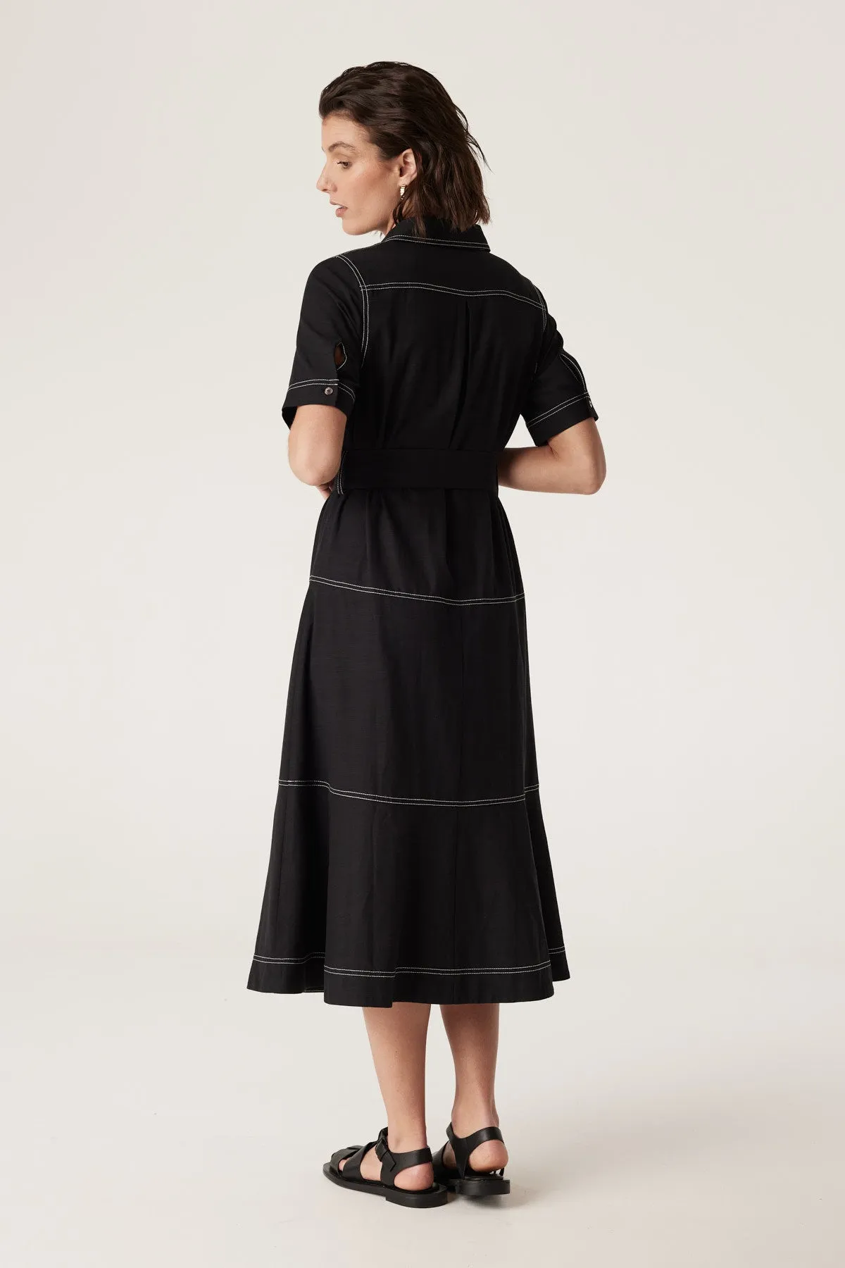 Isla Shirt Dress - Black