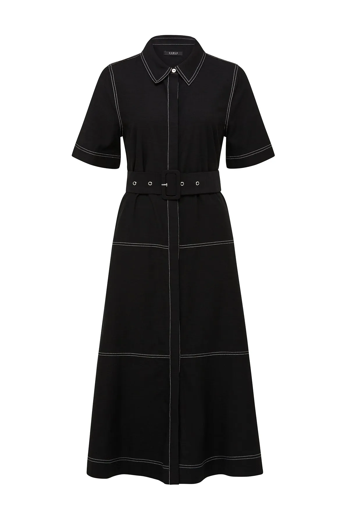 Isla Shirt Dress - Black