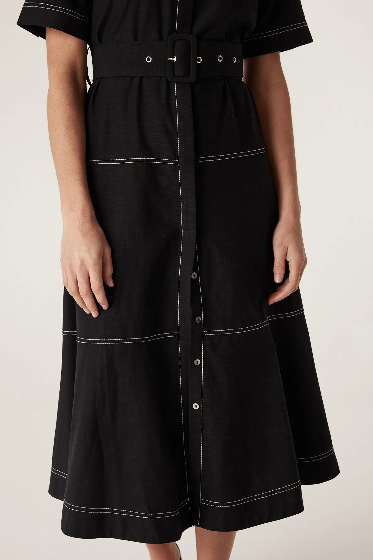 Isla Shirt Dress - Black