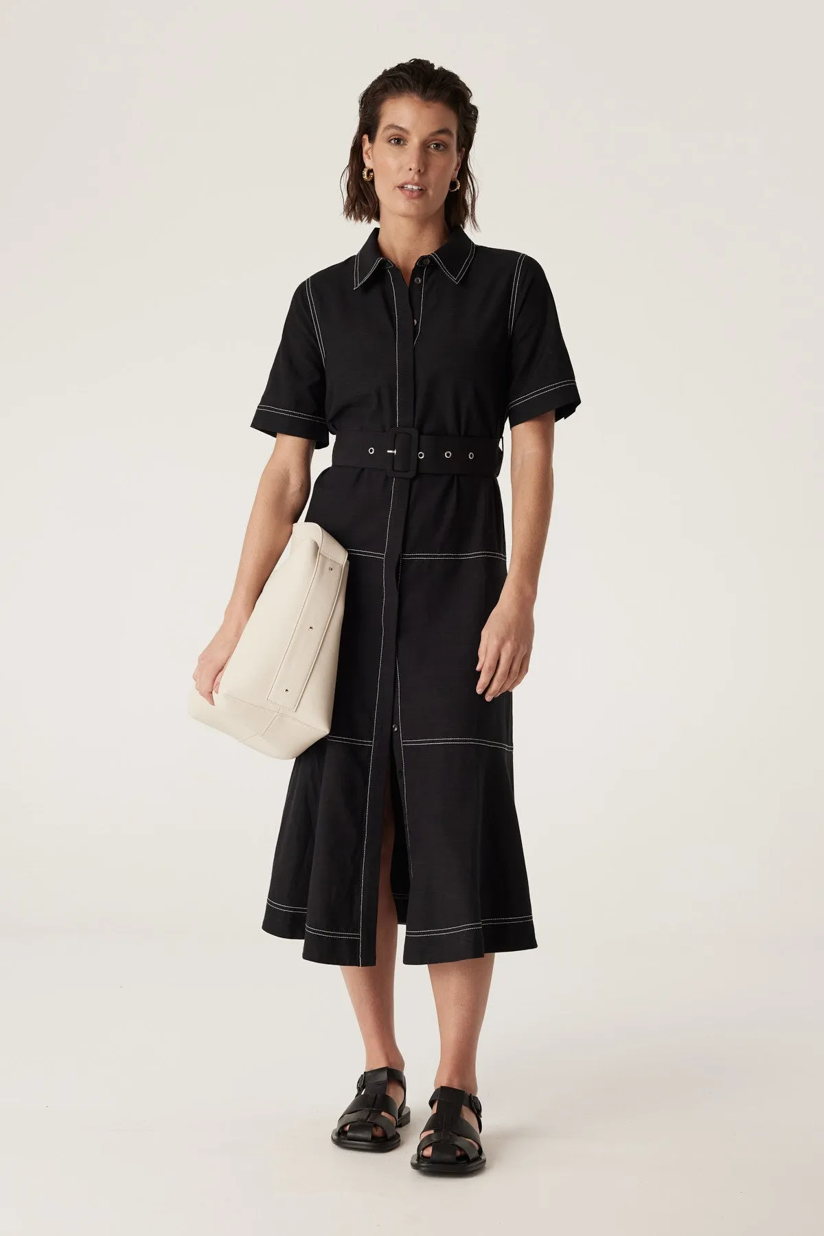 Isla Shirt Dress - Black