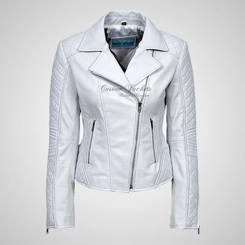 JESSIE Ladies Biker Leather Jacket Casual Leather Jacket