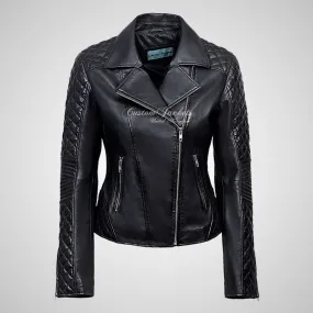 JESSIE Ladies Biker Leather Jacket Casual Leather Jacket