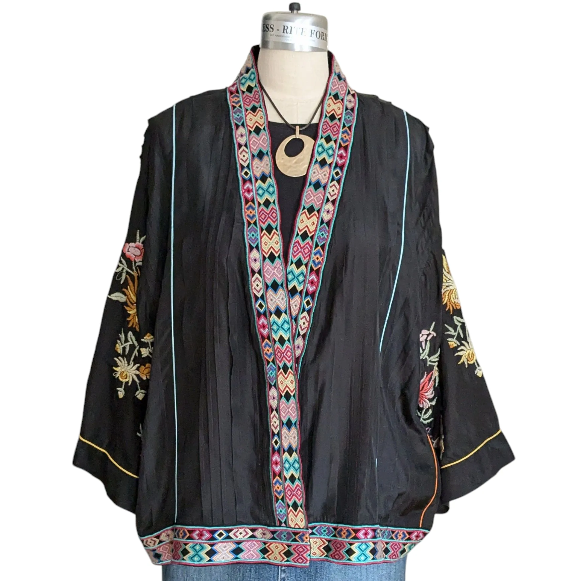 Johnny Was Eno Pintuck Kimono Size XL
