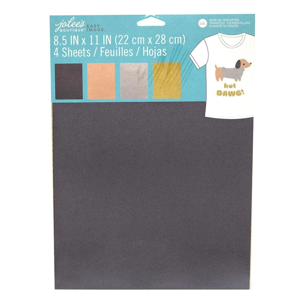 Jolee's Easy Image Iron-On Transfer Sheets 8.5"X11" 4 pack - Glitter Neutral*
