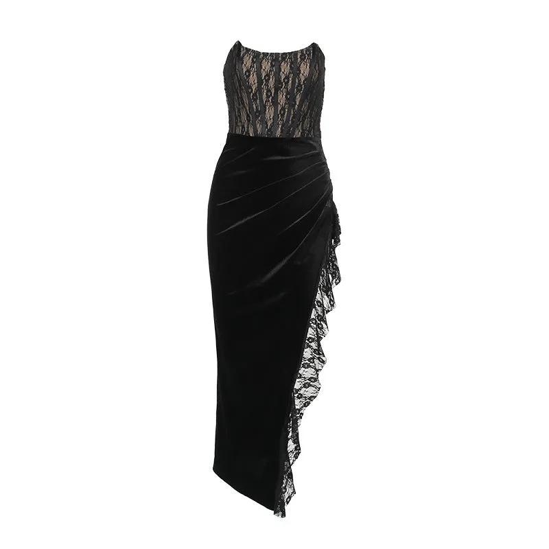 Kelly Lace Strapless Maxi Dress
