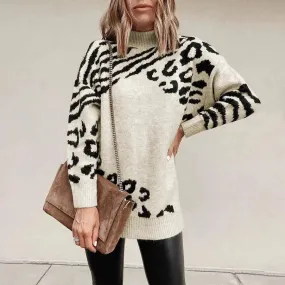Ladies Autumn Winter Woolen Turtleneck Sweater Tunic top for leggings
