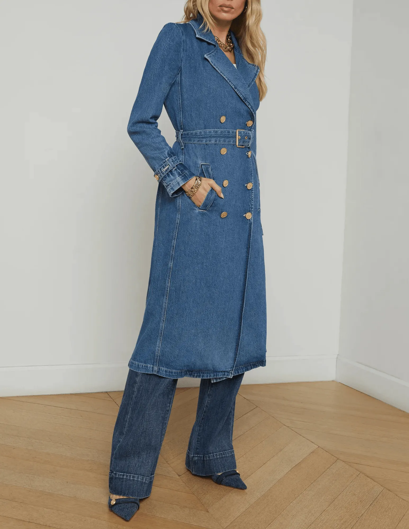L'Agence Bradley Denim Trench Coat