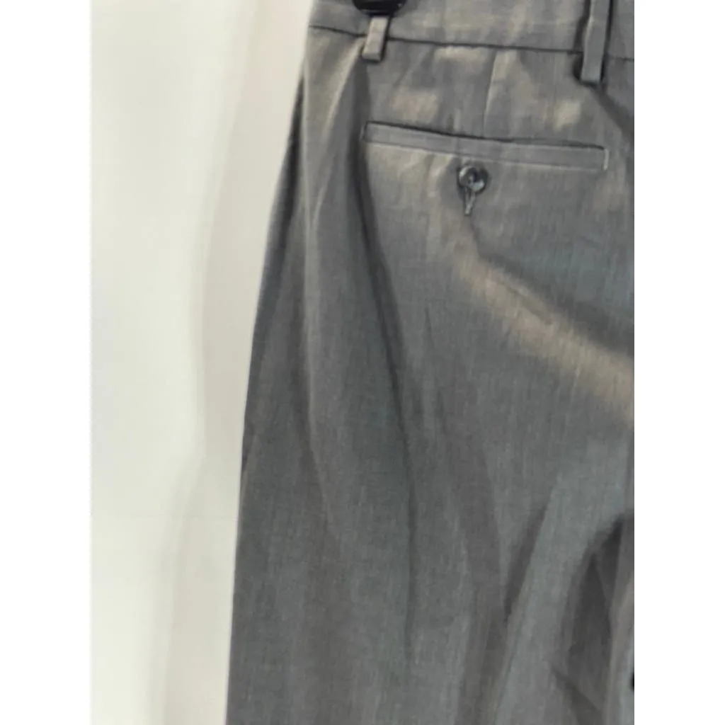 LANDS' END Men's Charcoal Traditional-Fit Pleated Wool Dress Pants SZ 364