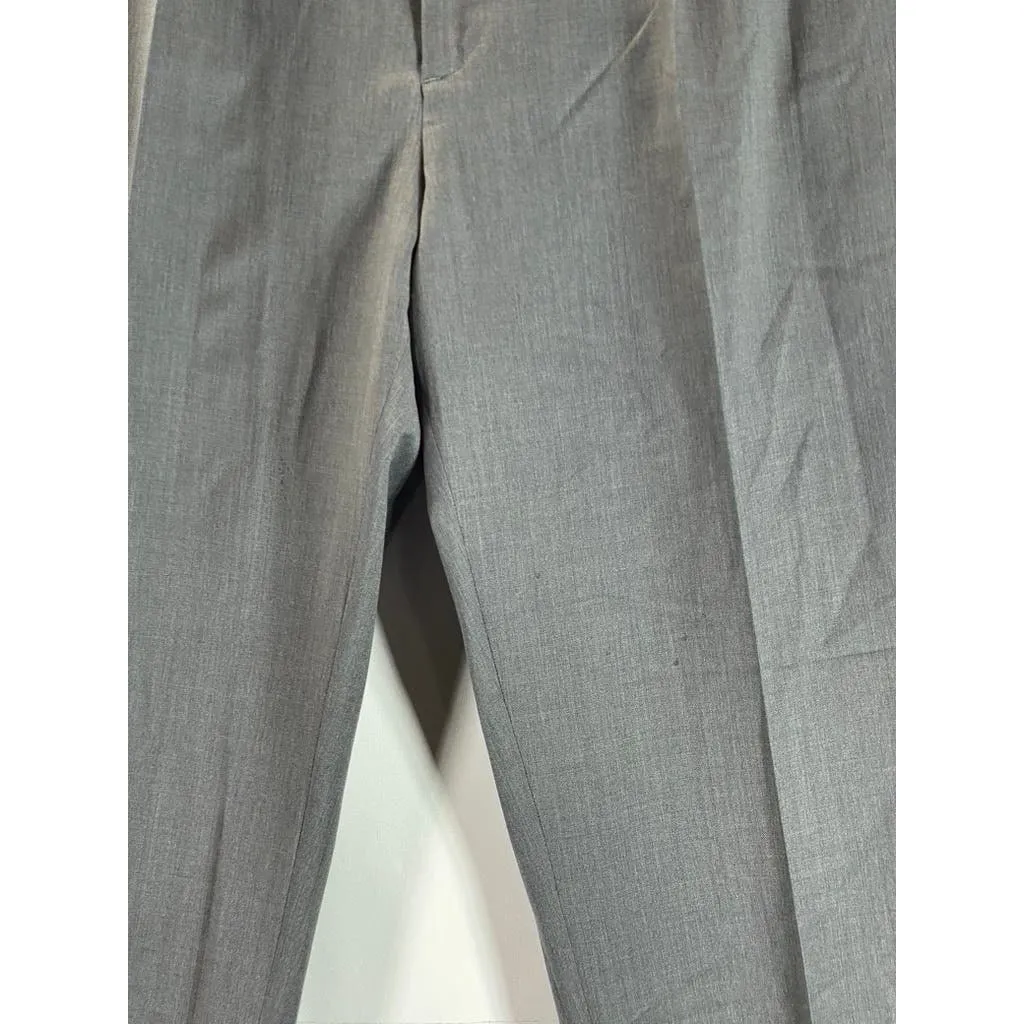 LANDS' END Men's Charcoal Traditional-Fit Pleated Wool Dress Pants SZ 364