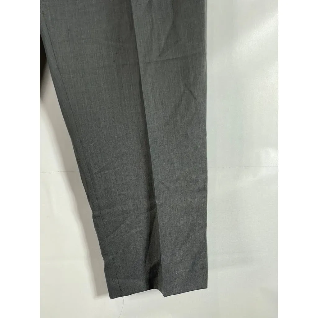 LANDS' END Men's Charcoal Traditional-Fit Pleated Wool Dress Pants SZ 364