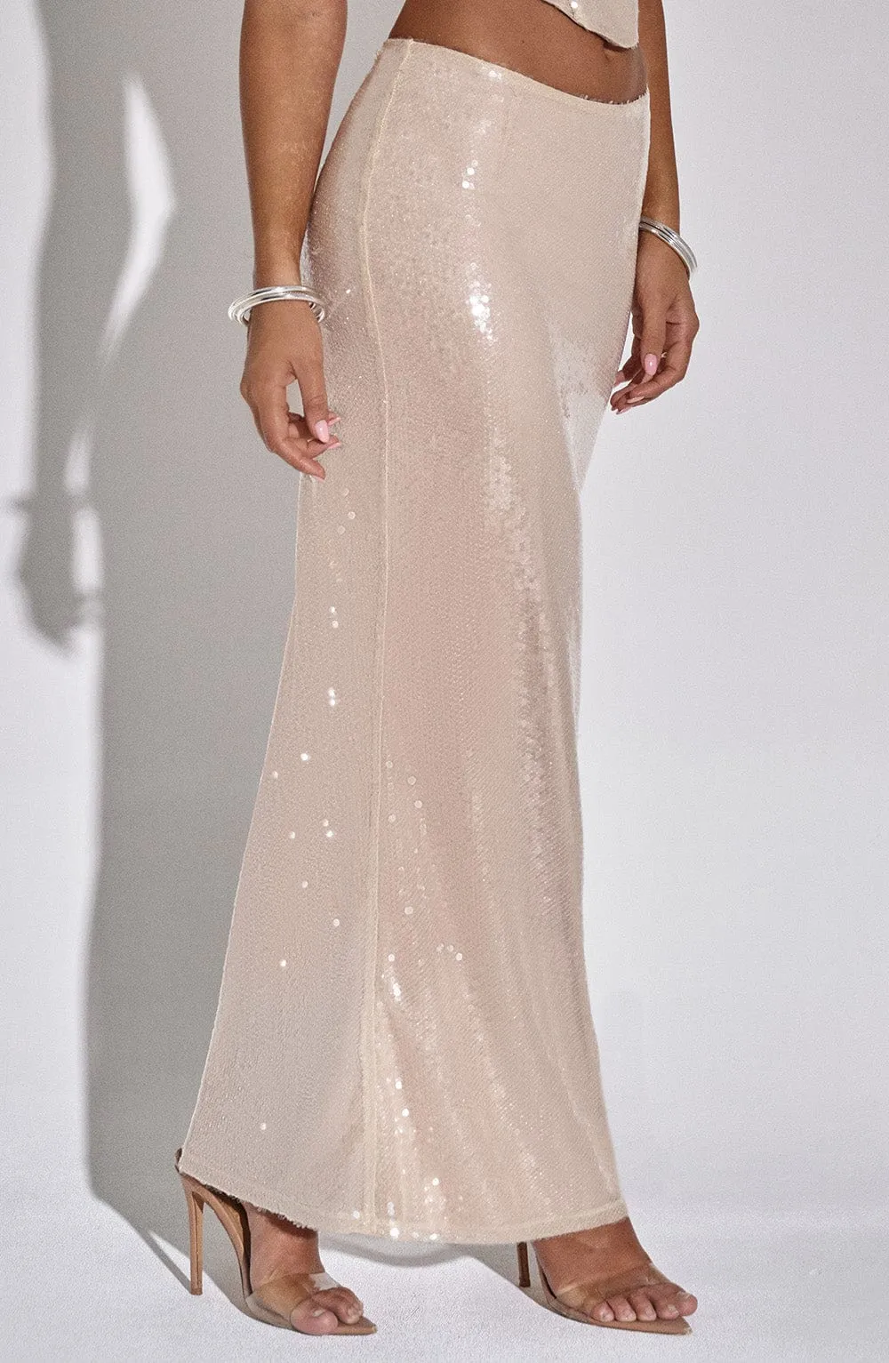 Larisa Maxi Skirt - Nude