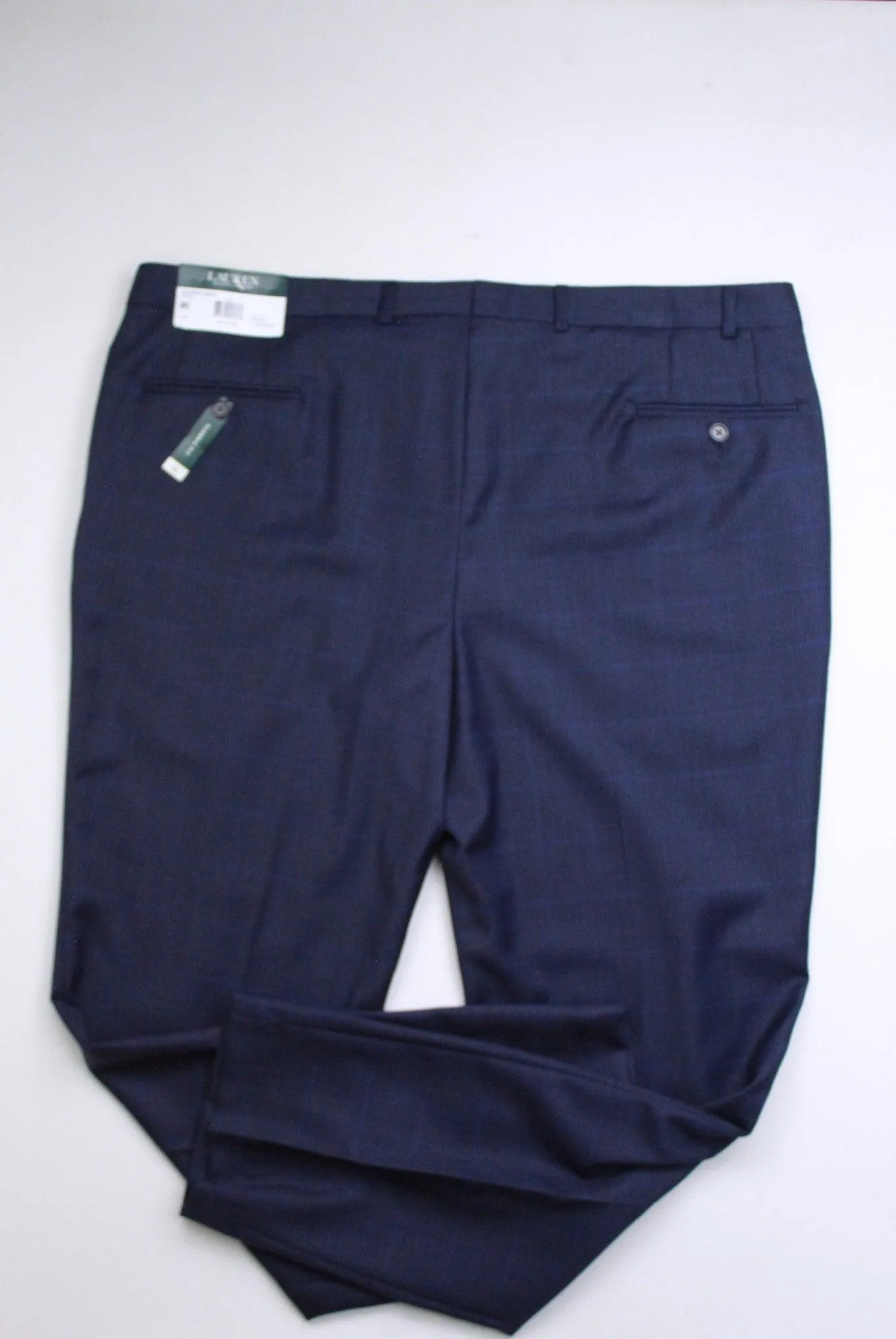 Lauren Ralph Lauren Mens Classic fit Dress Pants 42 / 32 Navy Blue Plaid
