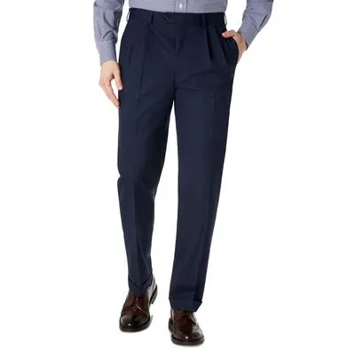 Lauren Ralph Lauren Men's Classic Fit Pleated Dress Pants Blue Plaid 40 x 32